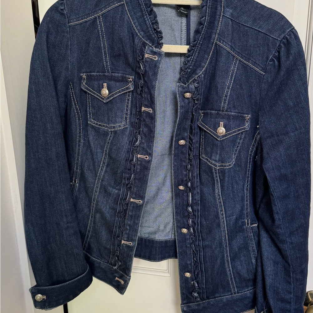 White House Black Market Blue Jean Jacket